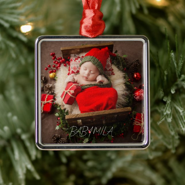 Baby första jul Metall Ornament (Träd)