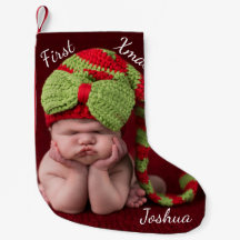 Baby Första jul MONOGRAM PHOTO STOCKING