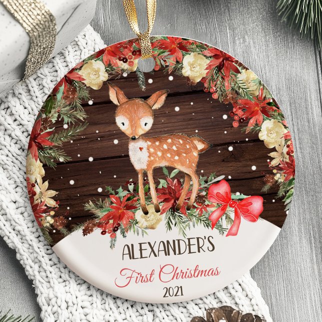 Baby Första jul Ornament Hjort woodland (Baby's First Christmas Ornament Woodland animals)