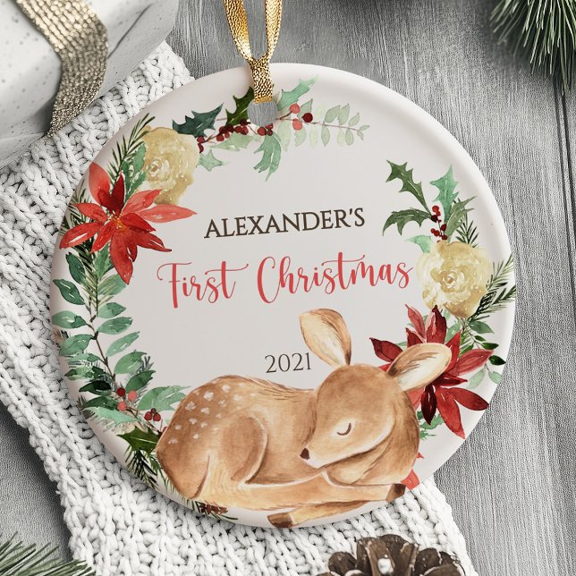 Baby Första jul Ornament Hjort woodland (Baby's First Christmas Ornament Woodland animals)