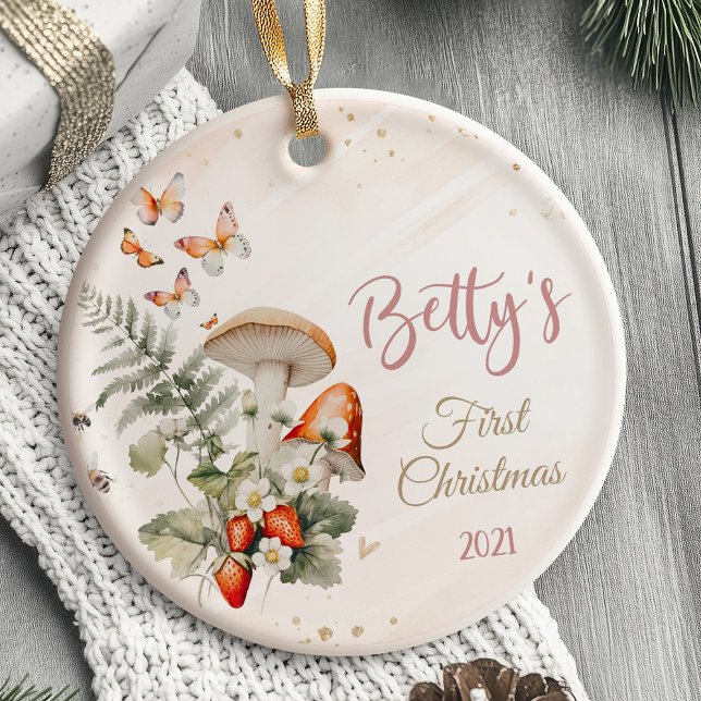 Baby Första jul Ornament Woodland (Baby's First Christmas Ornament mushroom woodland berry)
