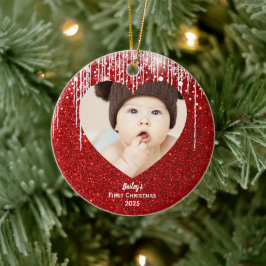 Baby Första jul Photo Namn Julgransprydnad Keramik