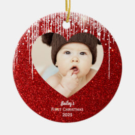 Baby Första jul Photo Namn Julgransprydnad Keramik