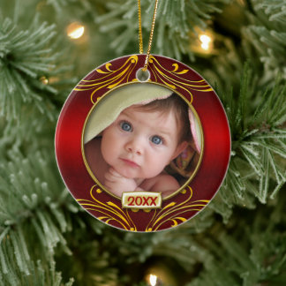 Baby Första jul Photo Ram Julgransprydnad Keramik