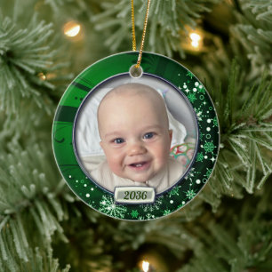 Baby Första jul Photo Ram Julgransprydnad Keramik