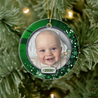Baby Första jul Photo Ram Julgransprydnad Keramik