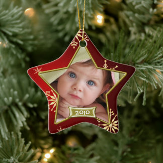 Baby Första jul Photo Ram Julgransprydnad Keramik