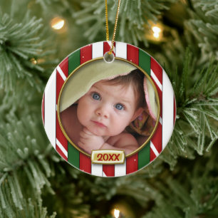 Baby Första jul Photo Ram Julgransprydnad Keramik