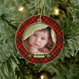 Baby Första jul Photo Ram Julgransprydnad Keramik
