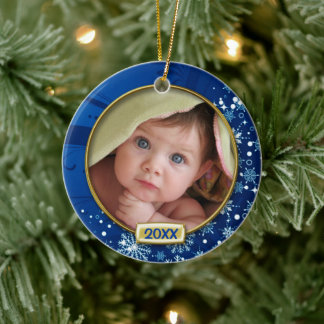 Baby Första jul Photo Ram Julgransprydnad Keramik
