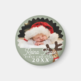 Baby Första jul Photo Reindeer Magnet
