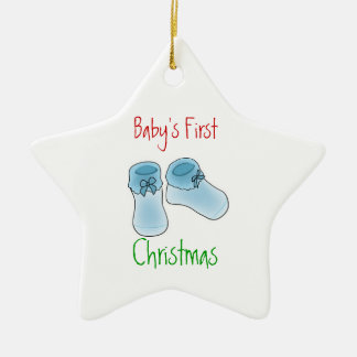 Baby första jul (pojken) julgransprydnad keramik