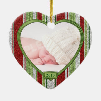 Baby Första jul Rand Photo Heart Julafton Julgransprydnad Keramik
