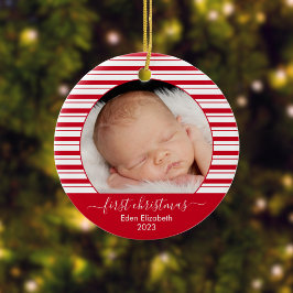 Baby Första jul Red Candy cane Julgransprydnad Keramik