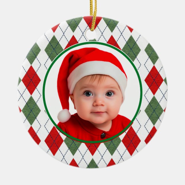 Baby Första jul Red Grönt Ornament (Framsidan)