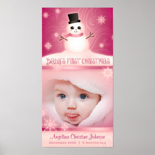"Baby första jul" Rosa minnesmärke Poster