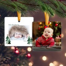 Baby Första jul Rustic Träd Photo