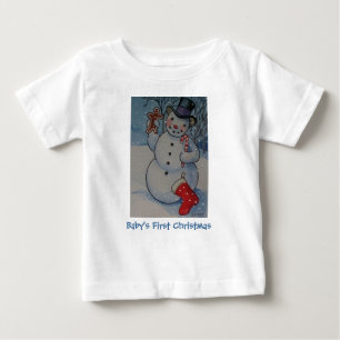Baby Första jul Snögubbe Tee Shirt