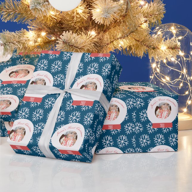 Baby Första jul Snowglobe Snöflingor Presentpapper (Helgdagar)