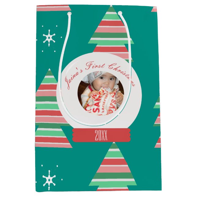 Baby Första jul Snowglobe Snöflingor Träd (Framsidan)