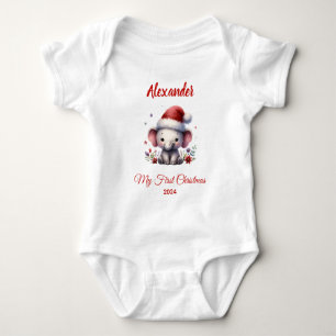Baby första jul söta Elefant personlig T Shirt