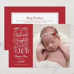 Baby Första julafton Birth Announcement Helgdag Julkort