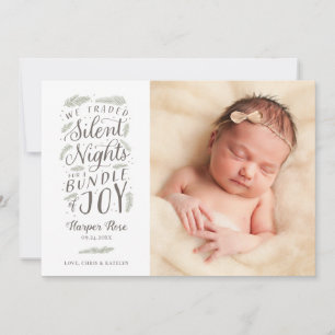 Baby Första julafton Birth Announcement Helgdag Julkort
