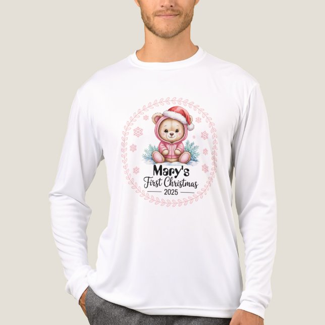 Baby första julafton för manar - redigerbar t shirt (Framsida)