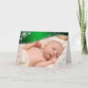 Baby första julafton-Grönten - DIN BABY PHOTO Kort