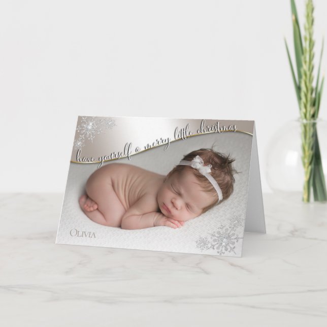 Baby Första julchampagne DIUR BABY PHOTO Kort (Framsida)