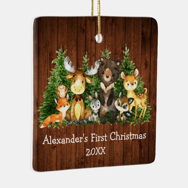 Baby Första juldjuret Rustic - PHOTO BACK Julgransprydnad Keramik (Höger)