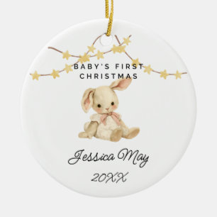 Baby Första juldjurets kute Flicka Julgransprydnad Keramik