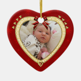 Baby Första julen Anpassningsbar Photo Heart Ornam Julgransprydnad Keramik