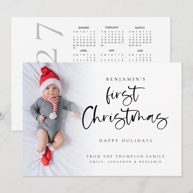 Baby första julen Foto 2027 Kalender (Fram/baksida)