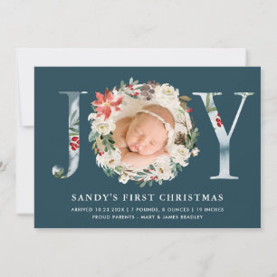 Baby Första Julen GLÄDJE Poinsettia Blommig Foto