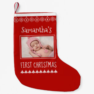 Baby första julen i Namn till fotopatel Liten Julstrumpa