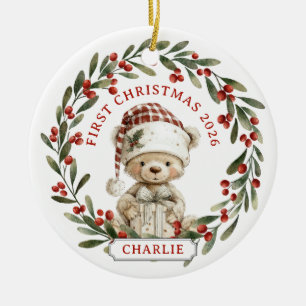 Baby Första Julen Keramisk Cirkulär Ornament