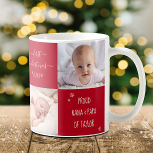 Baby Första julen - morföräldrar 4 Foto-Anpassning Kaffemugg