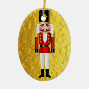 Baby första julen Nutcracker Guld personalize Julgransprydnad Keramik