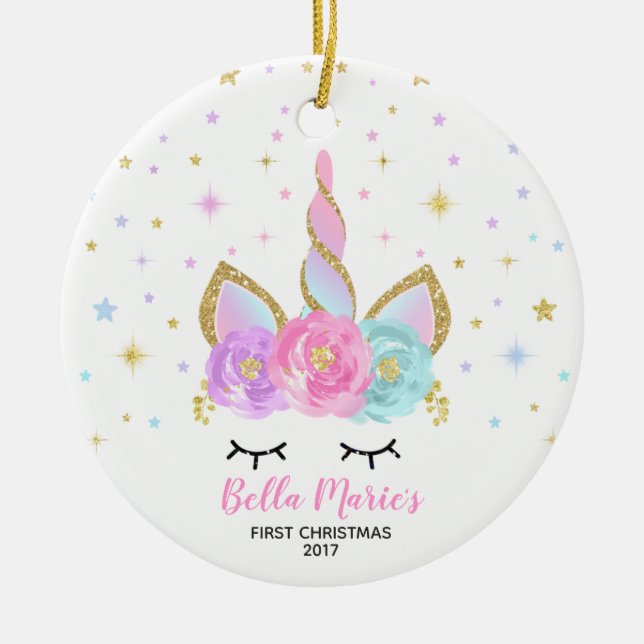Baby Första julen Ornament Unicorn Ornament (Framsidan)