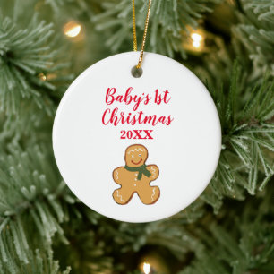 Baby Första julen Pepparkaksgubbe Julgransprydnad Keramik