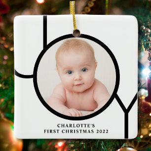 Baby Första julen Personilized Photo Julgransprydnad Keramik