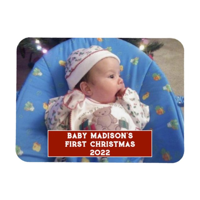 Baby Första julen Personlig Magnet (Horisontell)