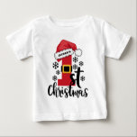 Baby Första julen Personlig Namn Santa Hat T Shirt<br><div class="desc">Baby första julen Personlig,  Namn Santa Hat Flicka Pojke T-Shirt,  har texten "1:a jul" i modern manustypografi som accentueras med en söt julhatt och Baby. Perfektens julklapp till flicka eller pojke. Skapat av Evco Studio www.zazzle.com/store/evcostudio</div>