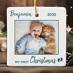 Baby Första julen Personlig Photo Helgdag Julgransprydnad Keramik