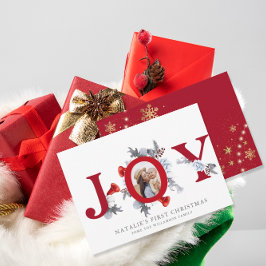 Baby Första julen Poinsettia Gräs Blommigt Photo