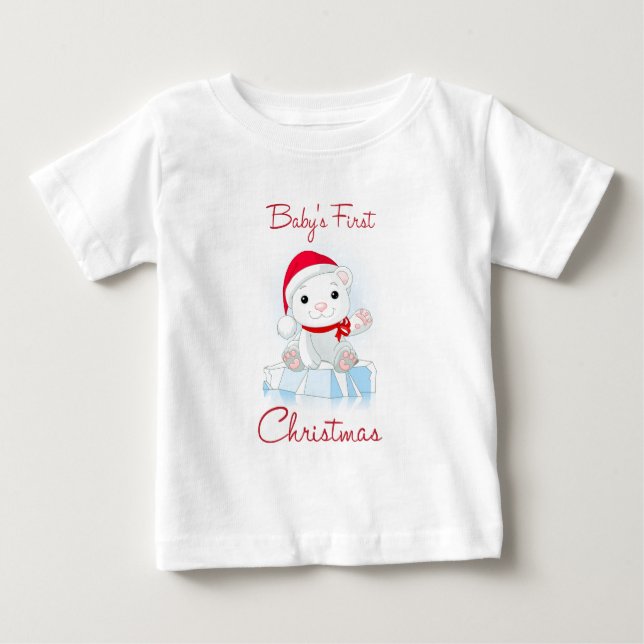 Baby Första julen Polar Bear T Shirt (Framsida)