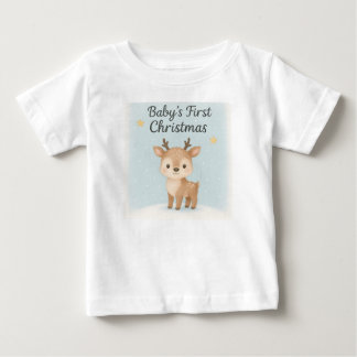 Baby första julen renar söta festliga familj t shirt