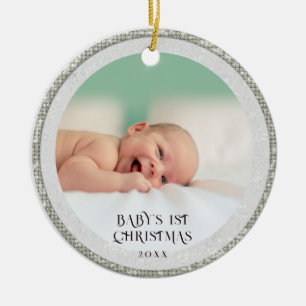 Baby Första julen Rhinestones Träd Snöflingor Julgransprydnad Keramik
