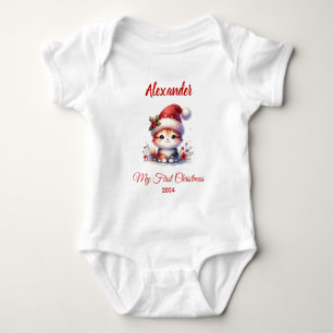 Baby första julen söt Katt personlig T Shirt